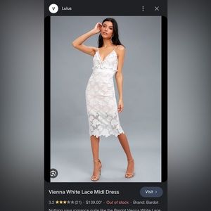 Bardot Vienna White Lace Midi Dress